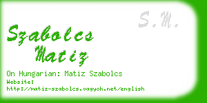 szabolcs matiz business card